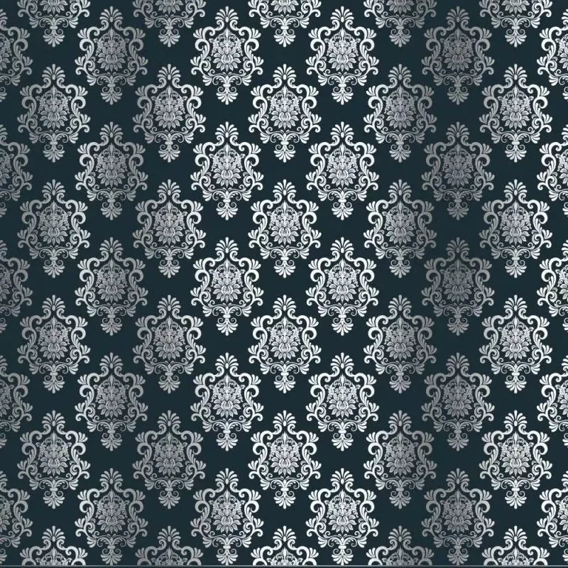 Kora Damask Hana kartong navy sølvfolie