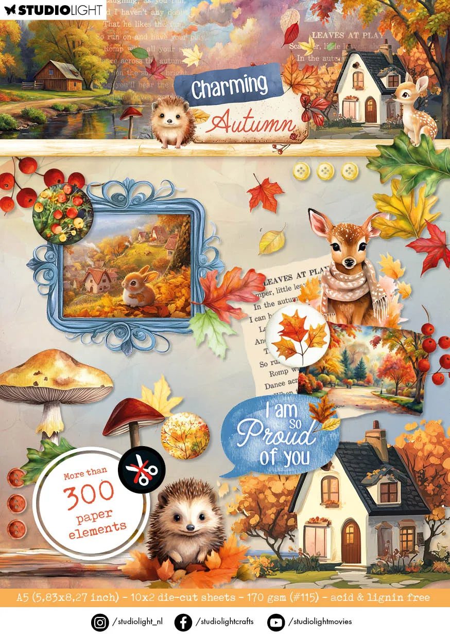 Studio Light Charming Autumn die-cut papir 20 ark