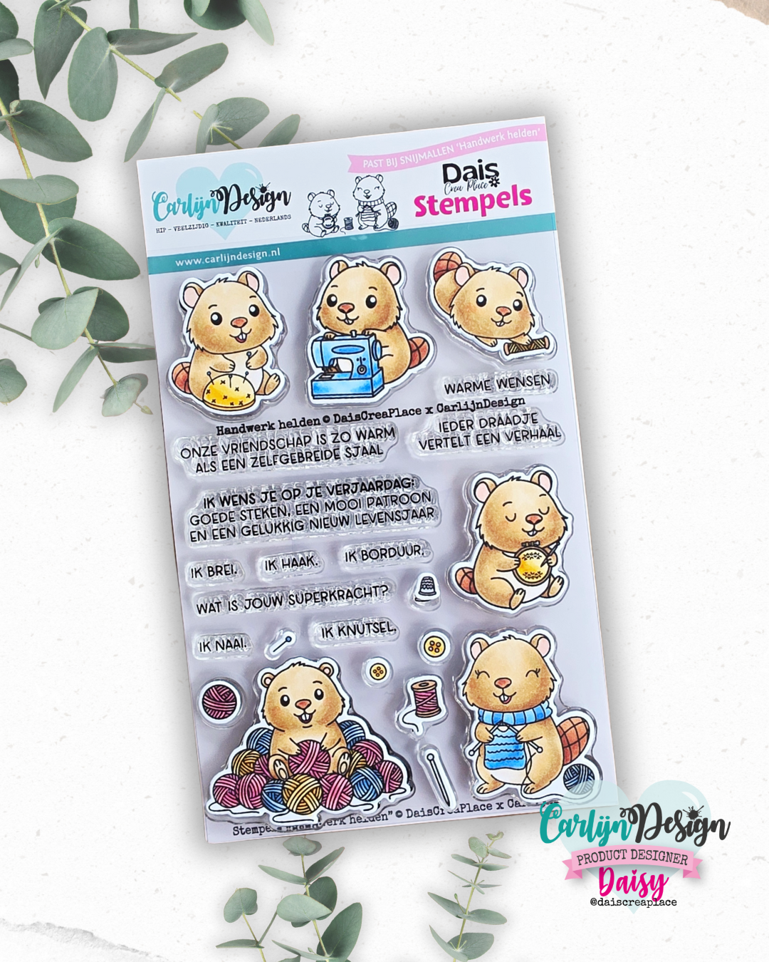 CarlijnDesign Handwerk Helden CDST-0165 stempel A6 bever