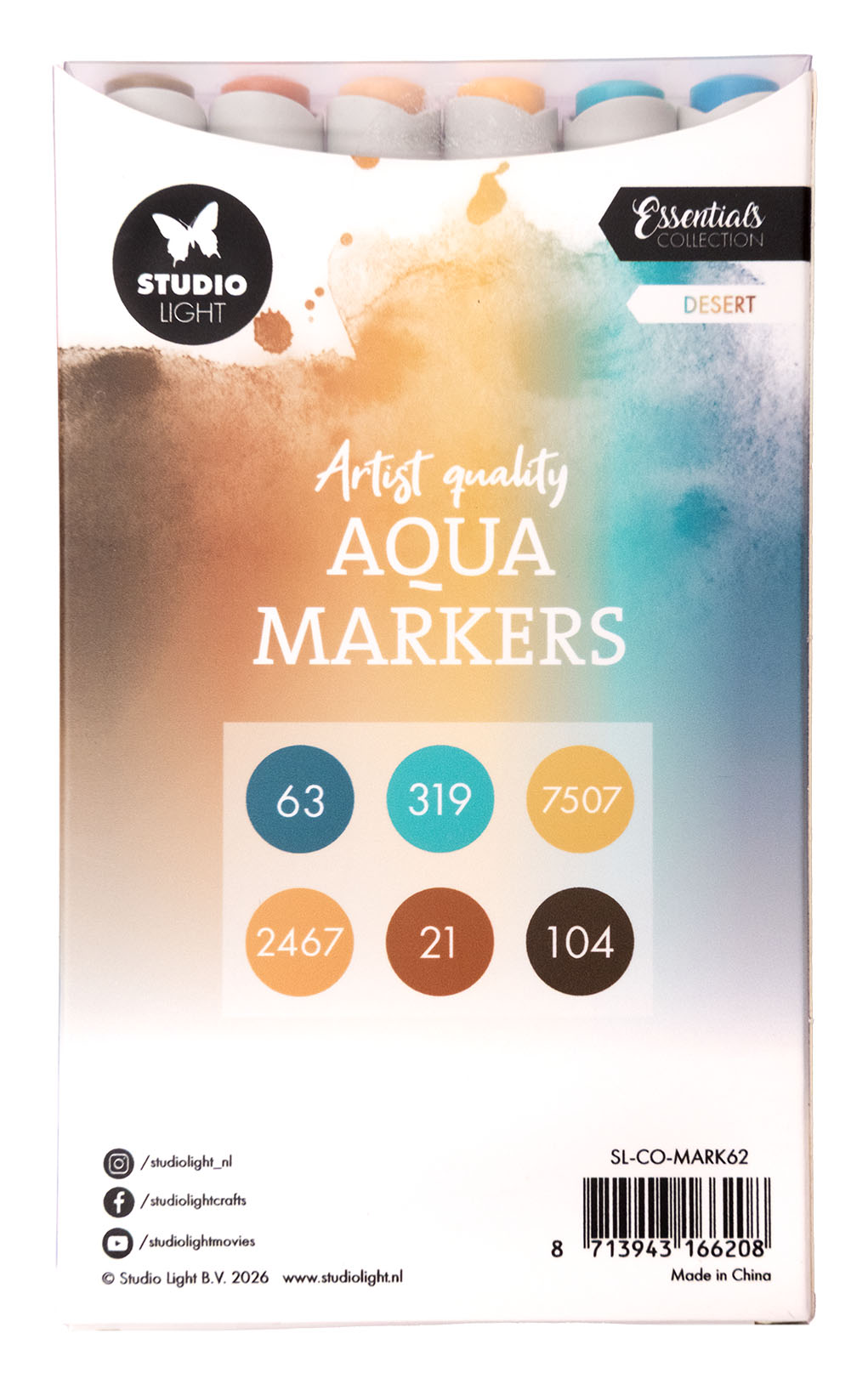 Studio Light Essentials Desert aquamarkere 6 stk vannbasert