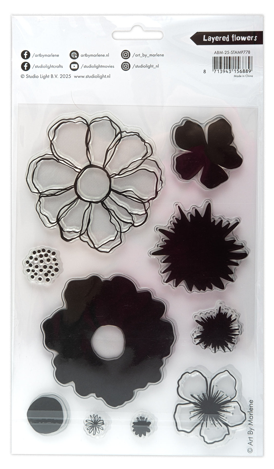 Art by Marlene 2025 Layered flowers stempel blomster