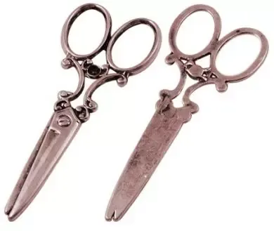 Korthobby stor kobber saks charm