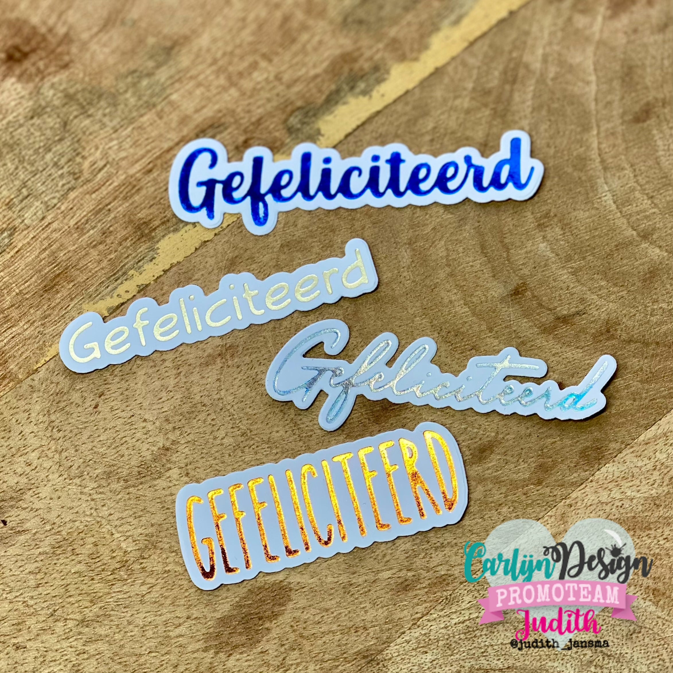CarlijnDesign Gefeliciteerd CDSN-0339 dies 4 varianter