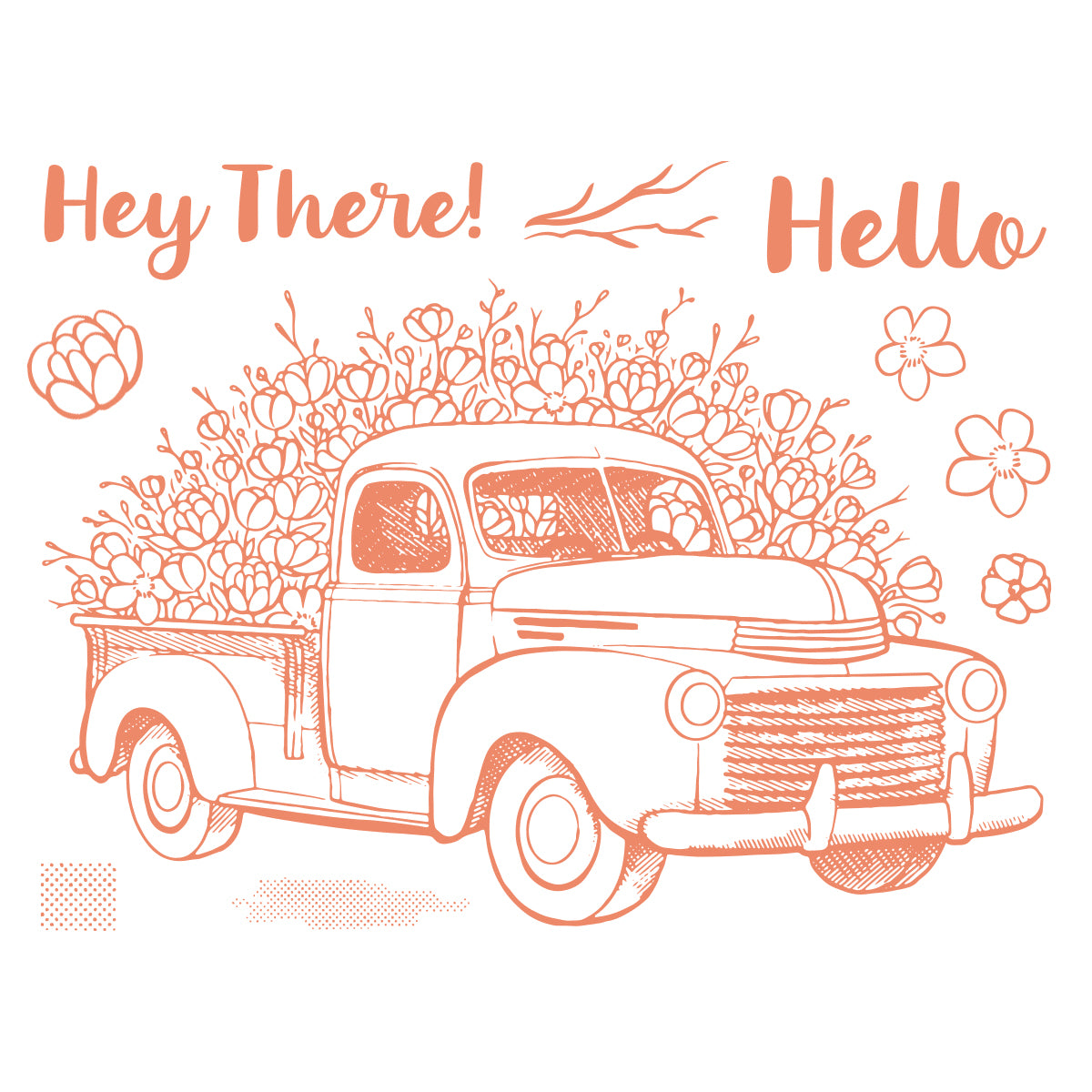 Colourful Moments Spring Truck clear stempel lastebil
