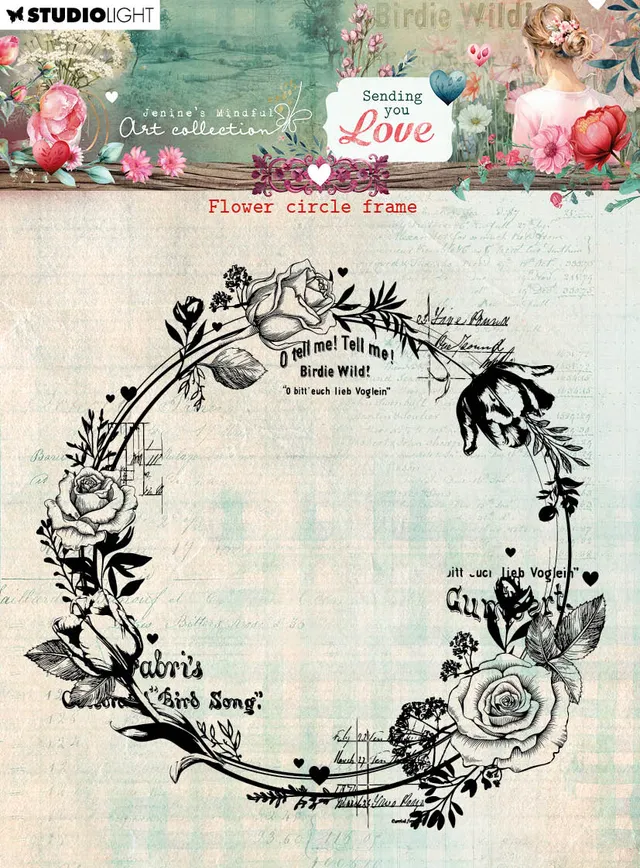 Jenine’s Mindful Art Sending You Love Flower circle stempel