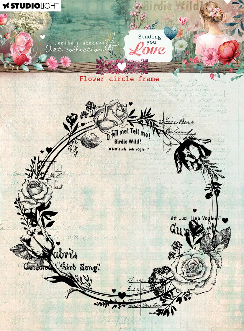 Jenine’s Mindful Art Sending You Love Flower circle stempel