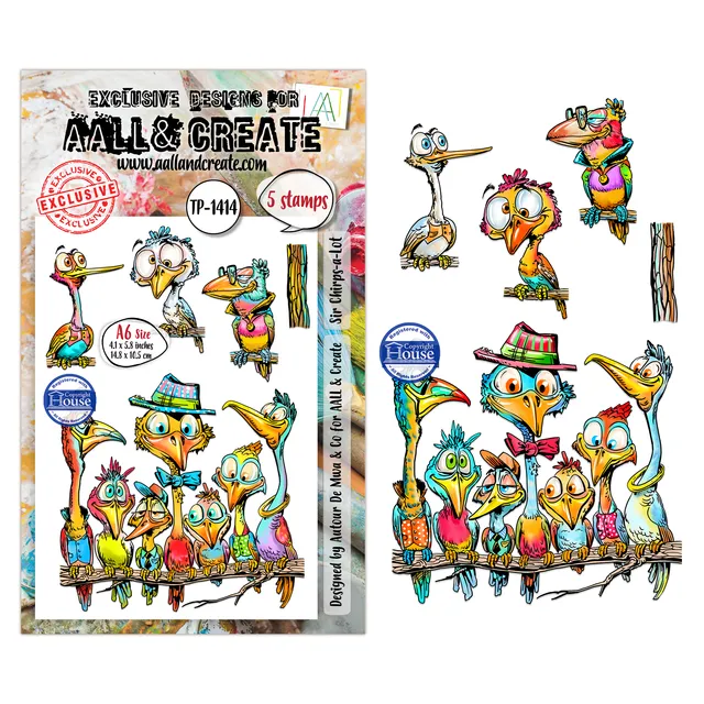 AALL & Create TP-1414 stempelsett Sir Chirps-a-Lot A6