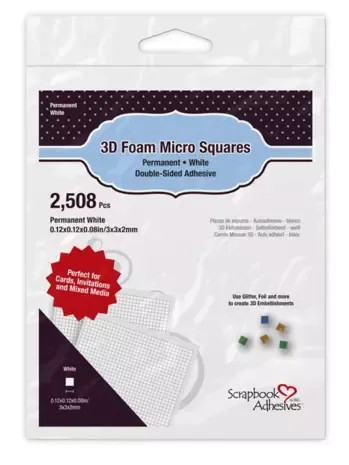 3D Foam Squares Micro skumputer hvit 2508 stk