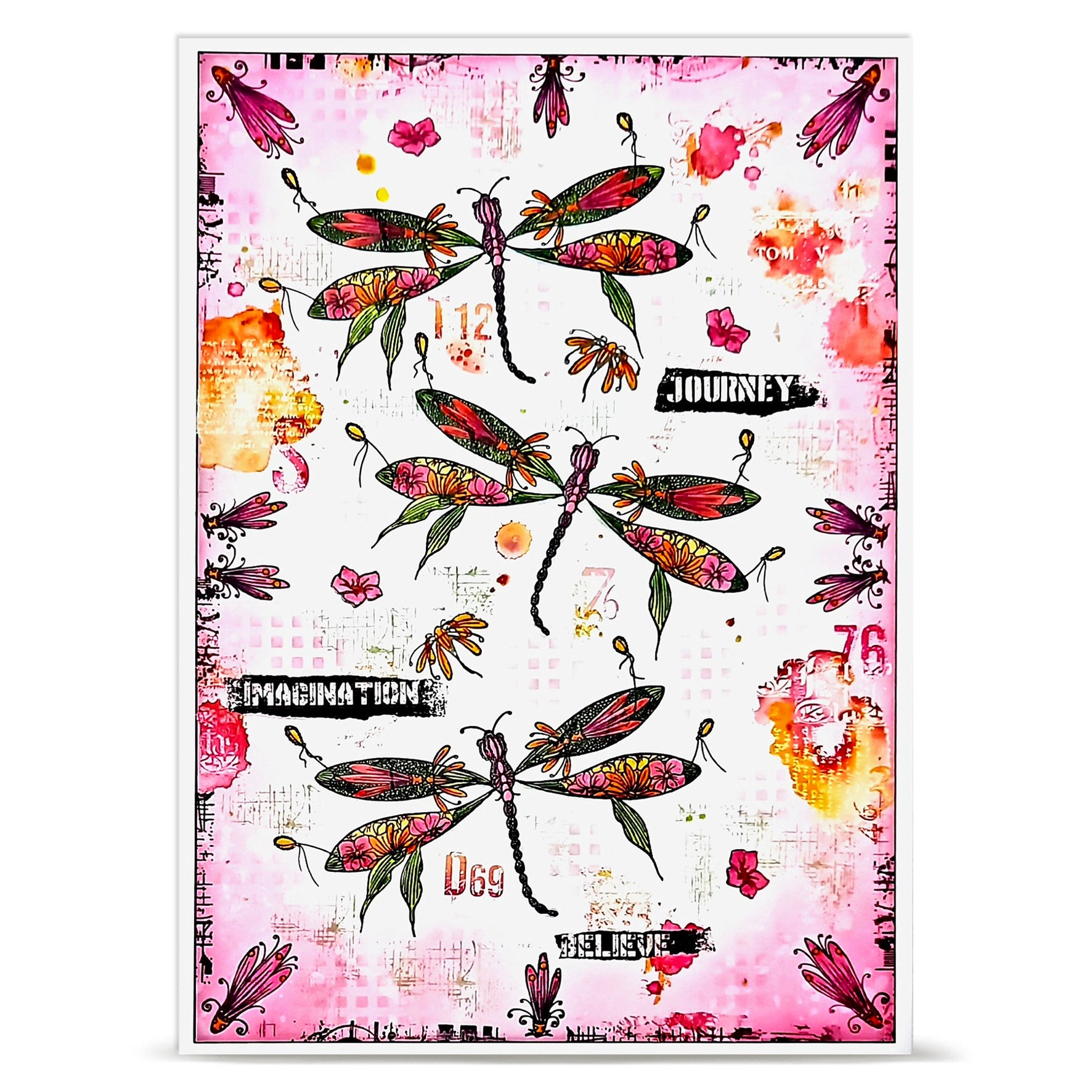 Aall and Create TP-1466 Glassbound Dragonfly stempelsett A6