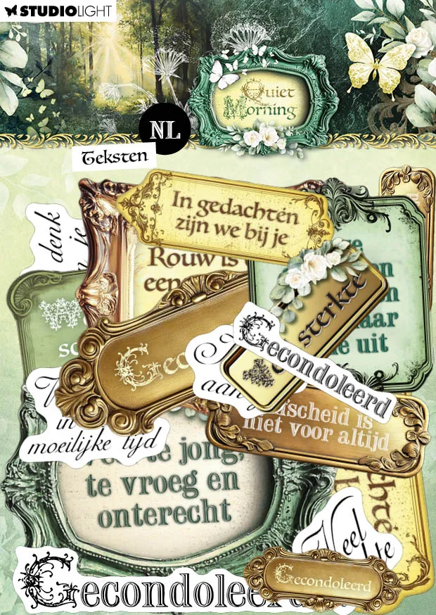 Studio Light Quiet Morning papirelementer 24 stk nederlandske tekster