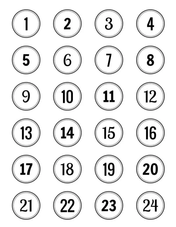 Papirglede Klippeark adventskalender merkelapper pdf