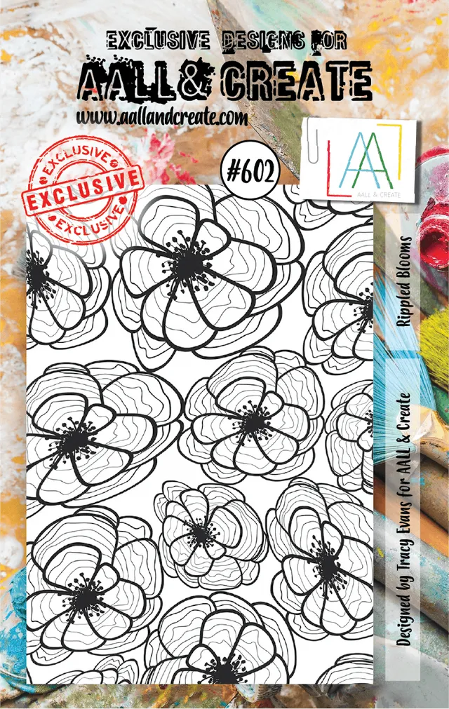 AALL & Create 602 Rippled Blooms clearstempel A7 blomster
