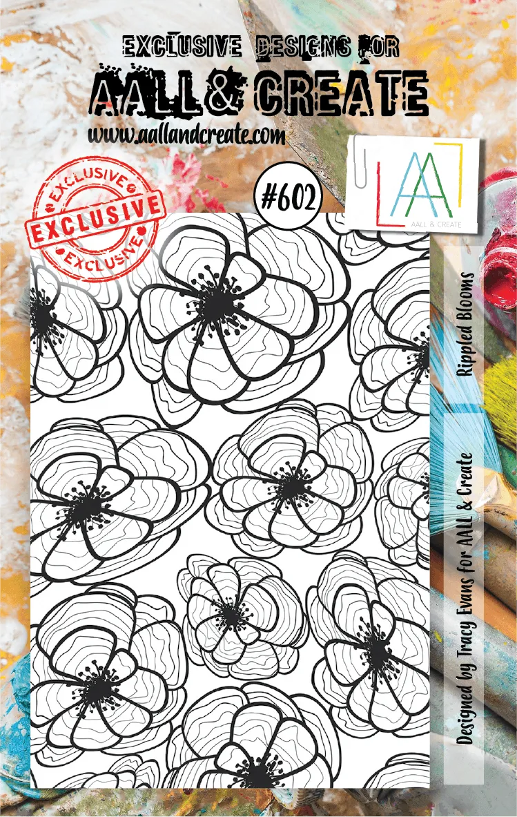 Aall and Create 602 Rippled Blooms stempelsett A7 clear