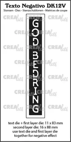 Crealies Texto Negativo DK12V God Bedring dies
