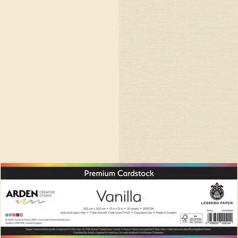 Korthobby Arden kartong 12x12 vanilla tykk