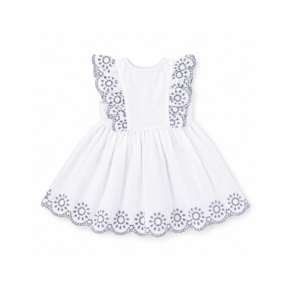 Salty Toes babykjole Cream broderi 6-12 mnd bomull