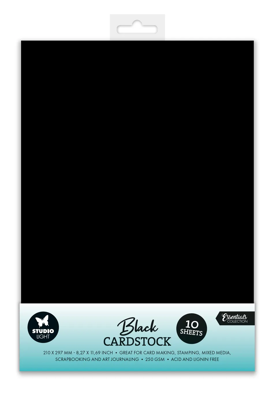 Studio Light Essentials kartong svart A4 250g 10 ark