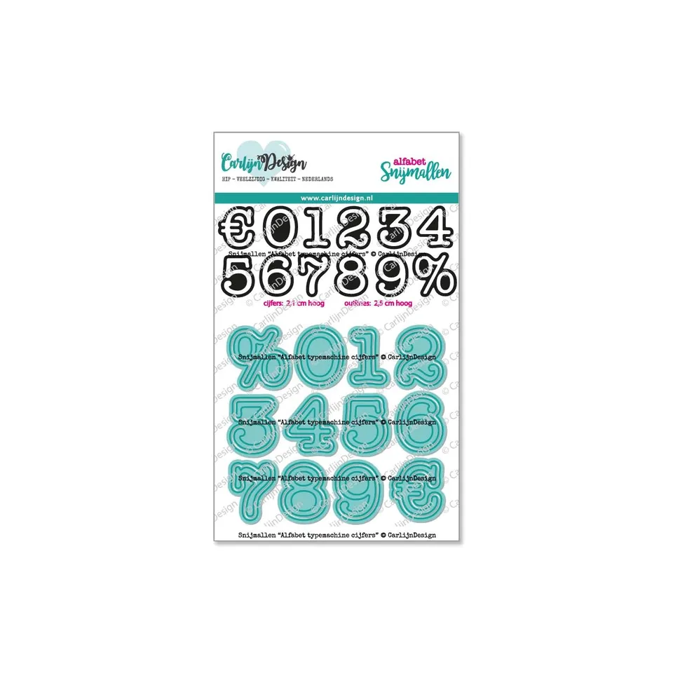CarlijnDesign Typemaskin CDSN-0171 dies alfabet tall