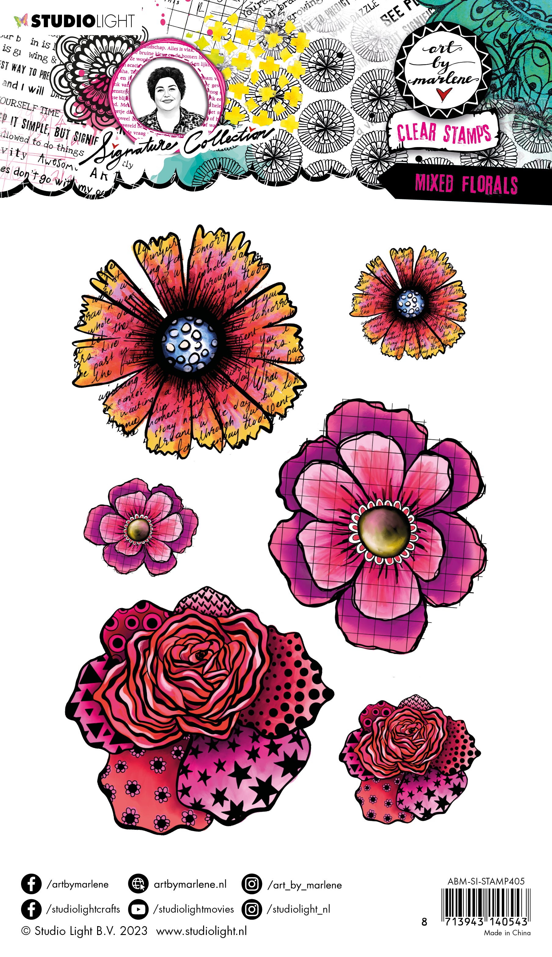 Studio Light Art by Marlene Mixed Florals clear stamp blomster