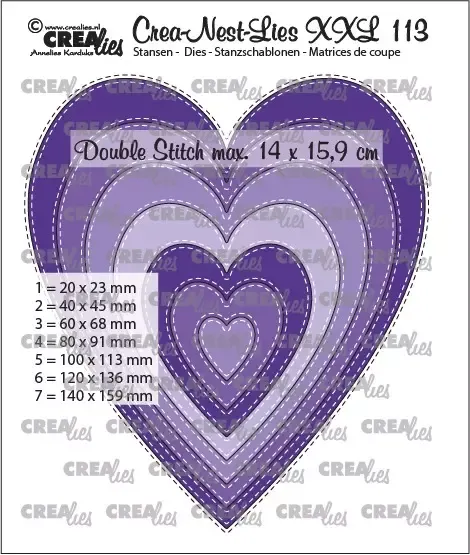 Crealies Slim Hearts 113 dies hjerter