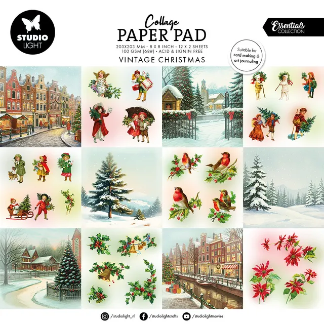 Studio Light Essentials Vintage Christmas papirblokk 36 ark