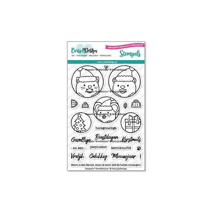 CarlijnDesign Kerstballen CDST-0090 stempel jul dyr kuler