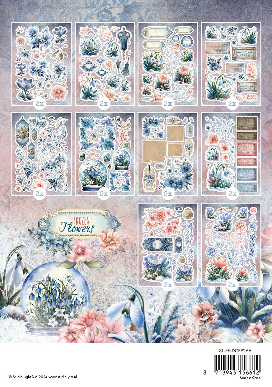 Studio Light Frozen Flowers die-cut papir vinter
