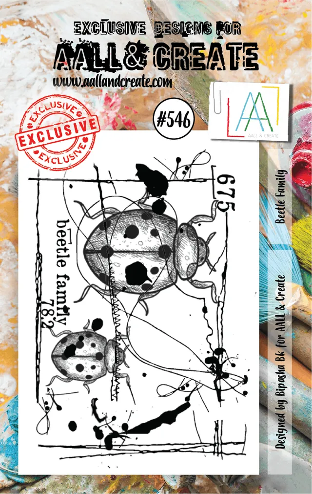 Aall and Create 546 Beetle Family stempelsett A7 clear