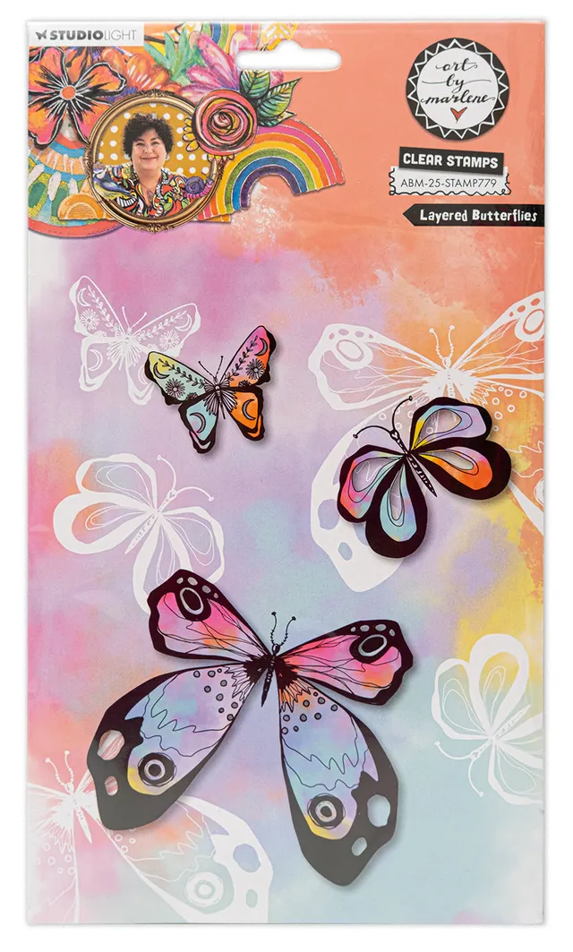 Art by Marlene 2025 Layered Butterflies clearstempel A5