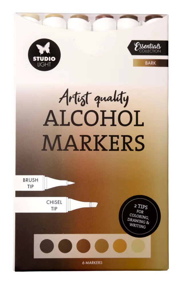 Studio Light Essentials Bark tusj alkohol 6 stk brune toner