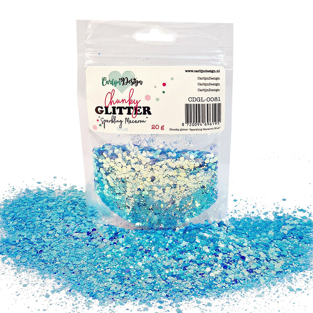 CarlijnDesign Chunky Combo Pack 12 Macarons glitter 6x20g pastel