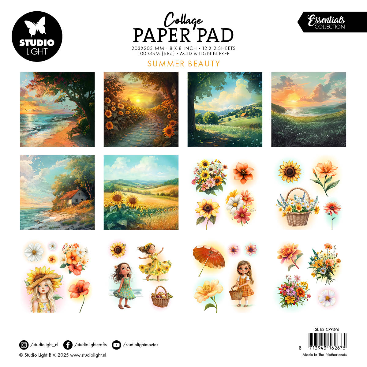 Studio Light Essentials Summer Beauty collagepapir 24 ark