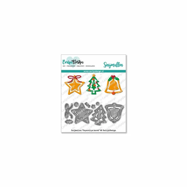 CarlijnDesign Paperclips CDSN-0063 dies jul tre stjerne bjelle