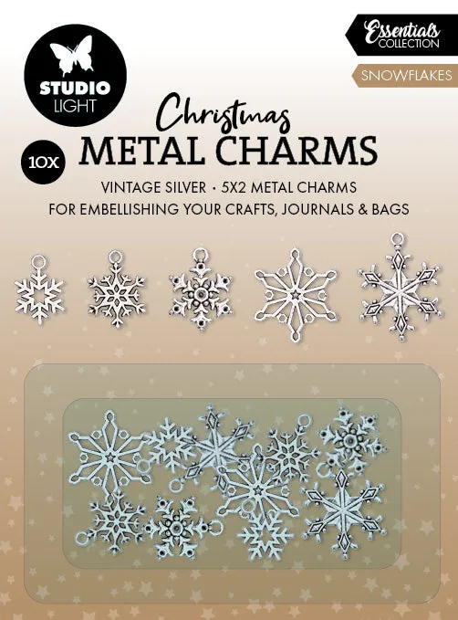 Studio Light Essentials Snowflakes metallcharms 10 stk