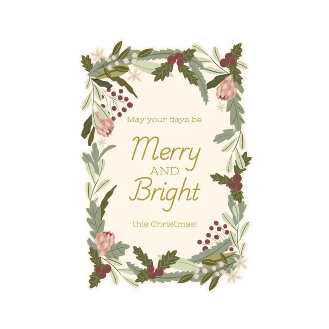 KaiserCraft Christmas Greeting Merry & Bright julekort med konvolutt
