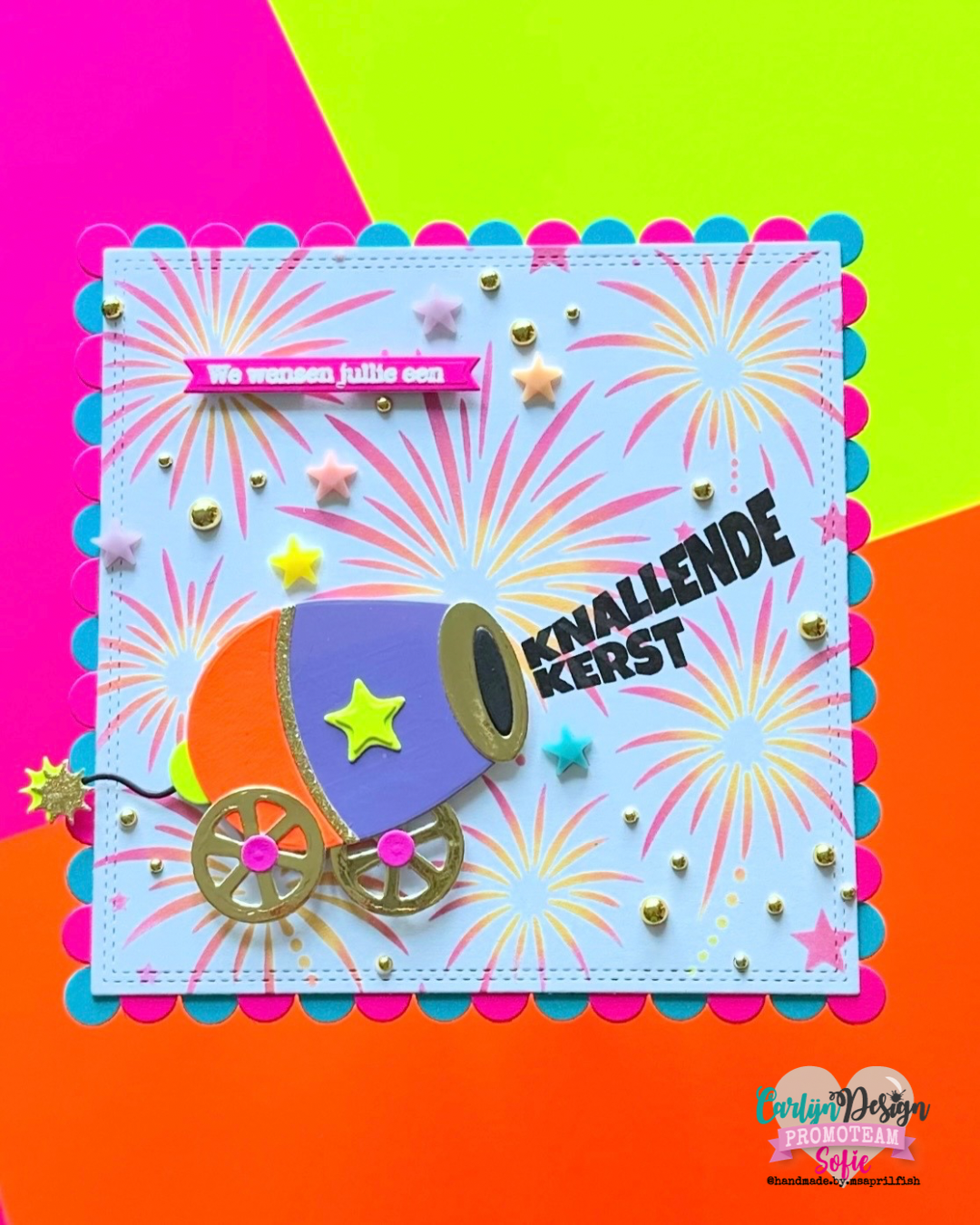 CarlijnDesign Knallende teksten CDST-0186 stempel A6 nyttår