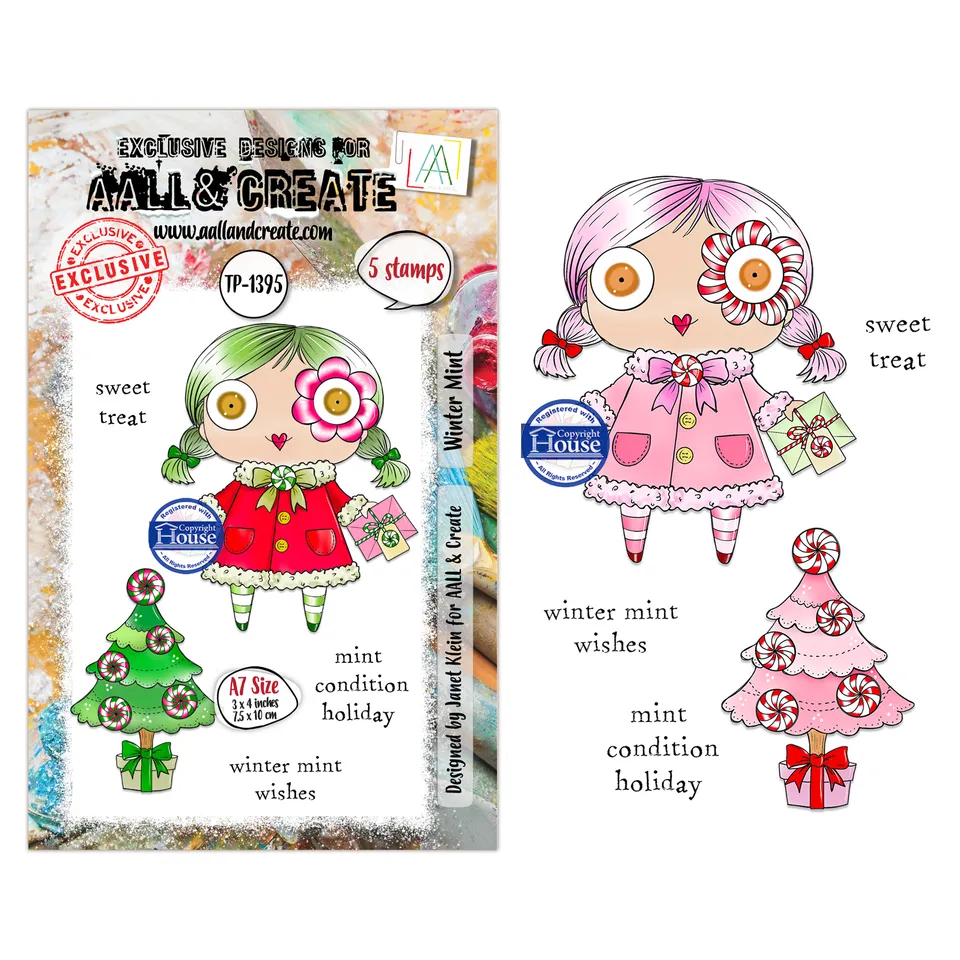 AALL & Create TP-1395 stempelsett Water Mint A7 5 motiv