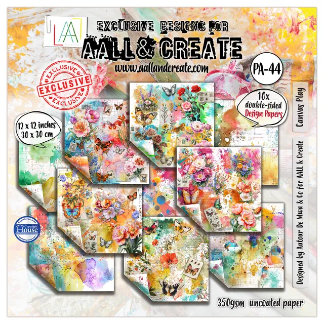 AALL & Create PA-44 Canvas Play designpapir 12x12 10 ark