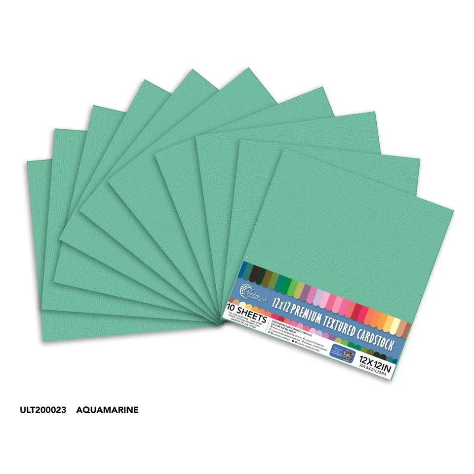 Couture Creations Aquamarine strukturkartong 12x12 10 ark 216 g