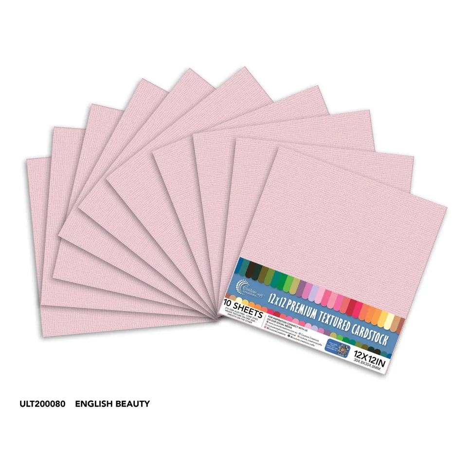Couture Creations English Beauty kartong 12x12 10 ark teksturert