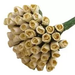 Korthobby Cream Mulberry Paper Rosebuds papirroser krem