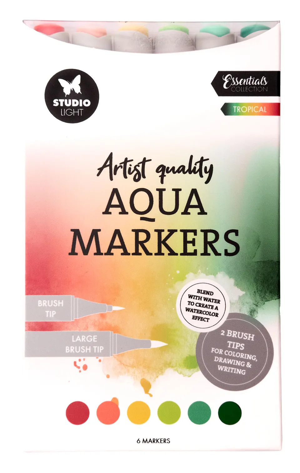 Studio Light Essentials Aqua Markers Tropical tusjer 6-pk