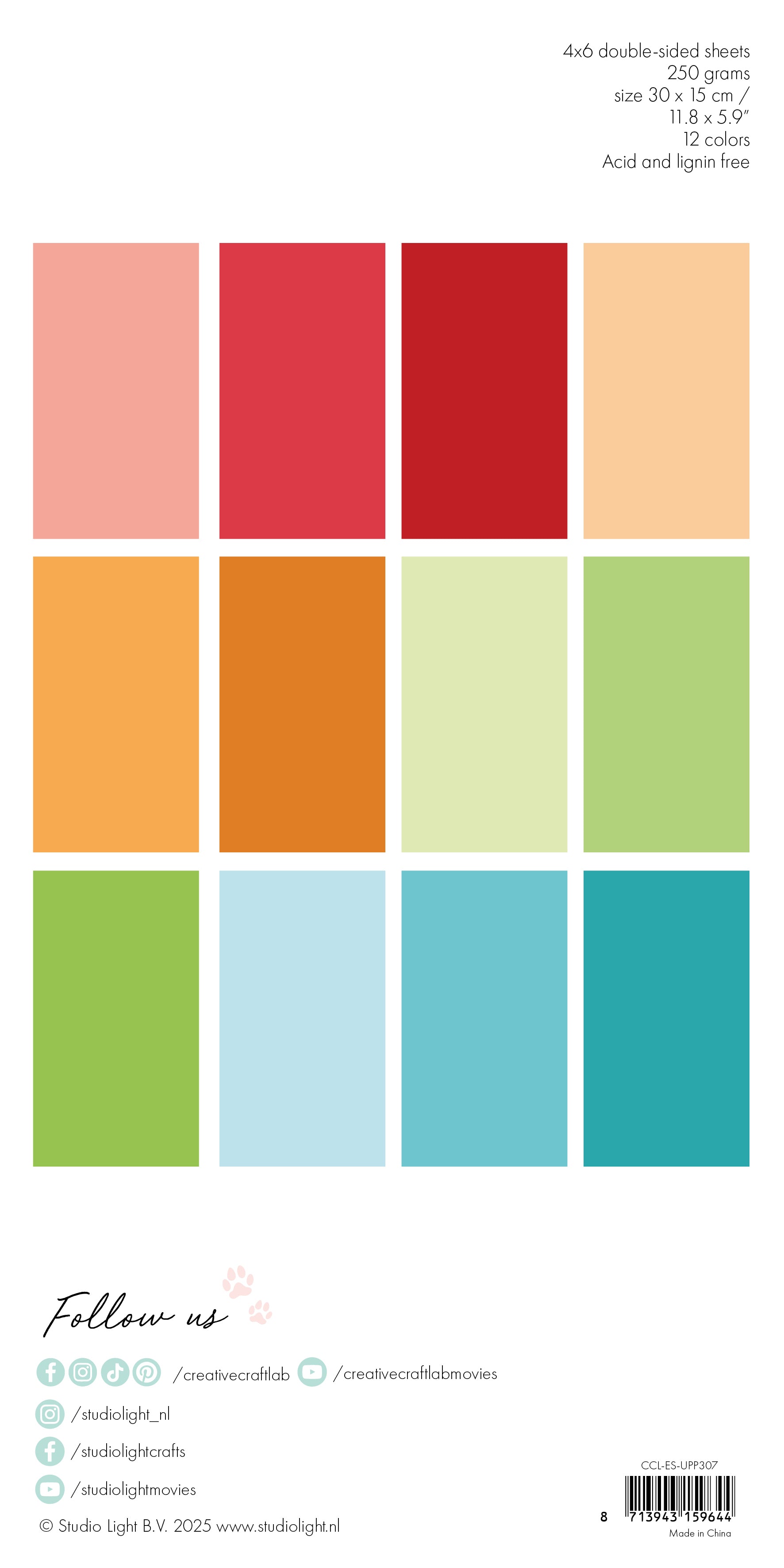 Creative Craftlab Essentials papirblokk rainbow