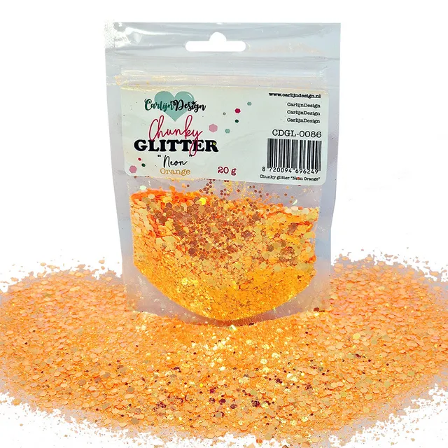 CarlijnDesign Chunky CDGL-0086 glitter 20 g neonoransje