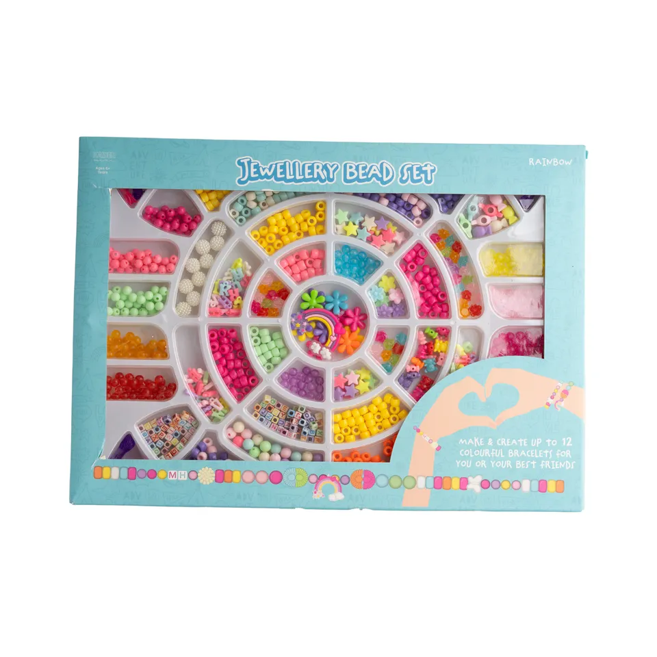 KaiserCraft Creative Club Mega Bead perlesett Rainbow 12 armbånd