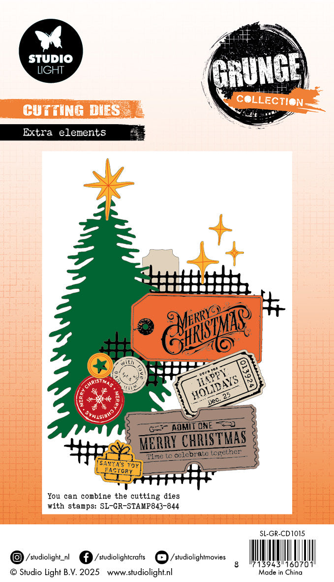 Studio Light Grunge cutting die christmas ekstra