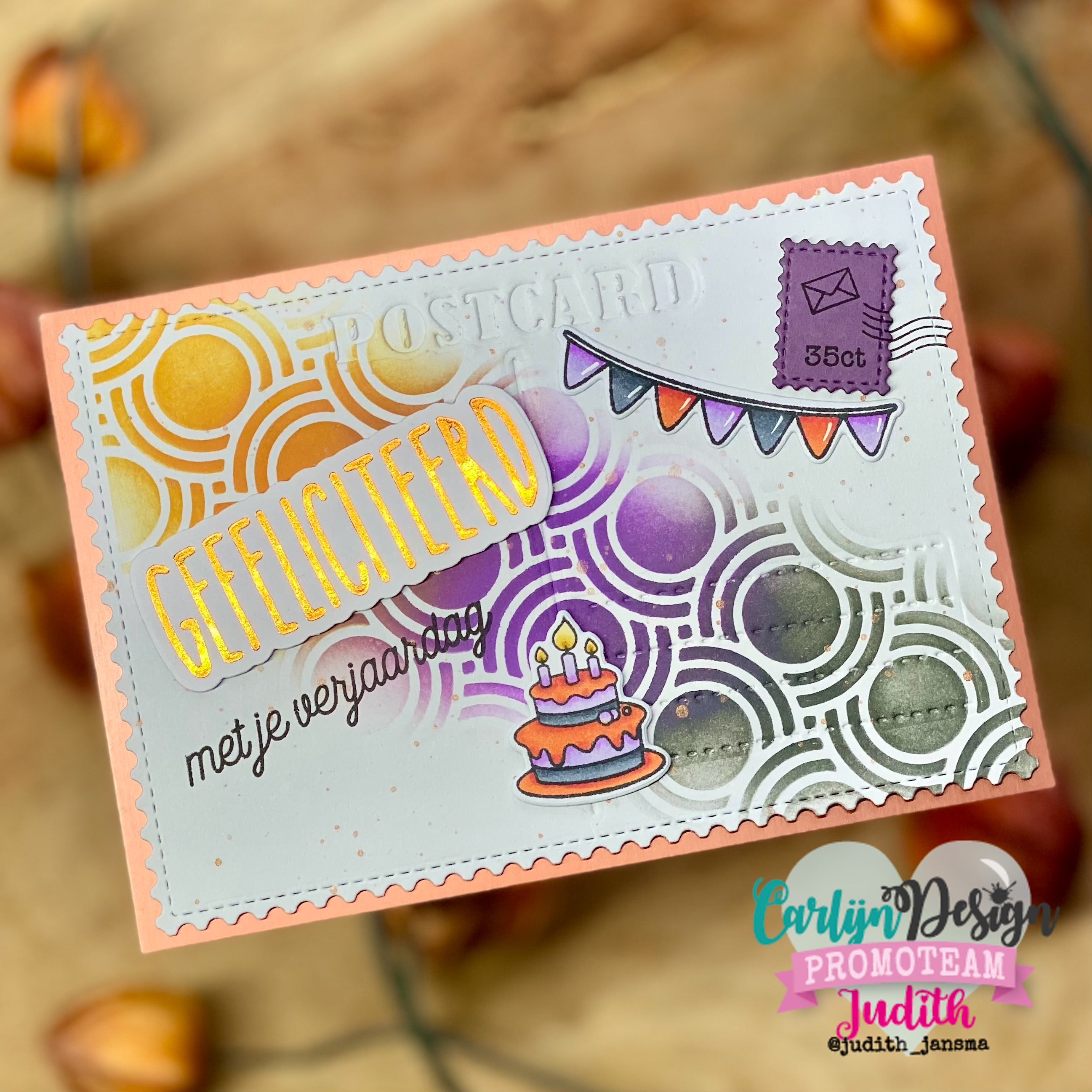 CarlijnDesign Gefeliciteerd CDHF-0083 hot foil-plate 8 cm