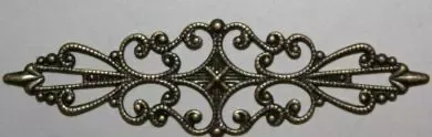 Korthobby Ornament avlangt 1 metallpynt bronse