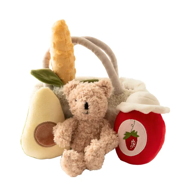 KaiserCraft Market Day Baby Plush Toy Large koseleke kurv 5 deler