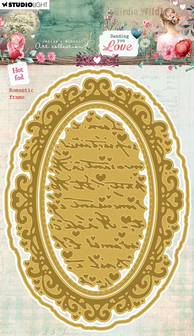 Jenine's Mindful Art Sending You Love Romantic frame foilplate